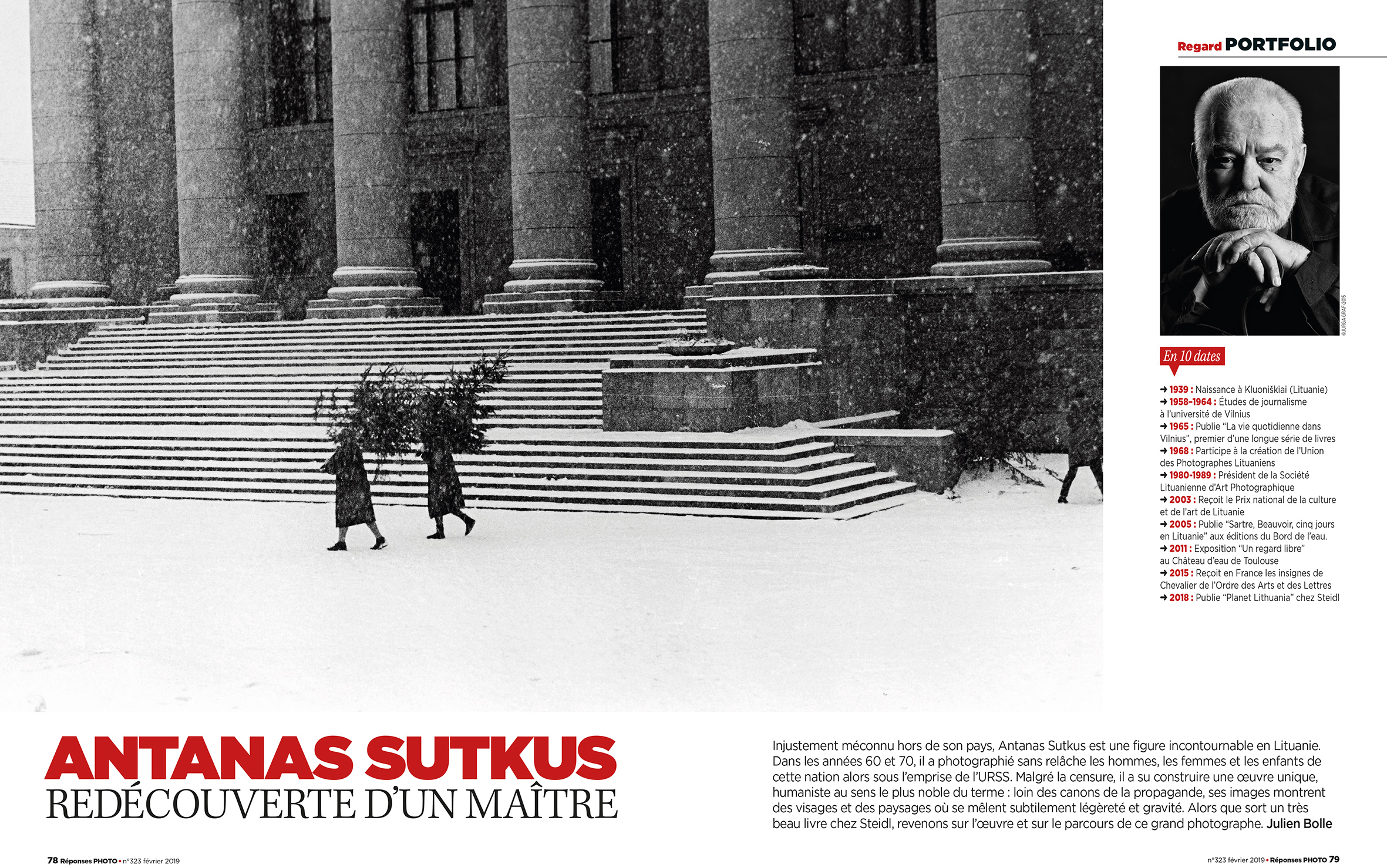 Antanas Sutkus Portrait in Réponses Photo Magazine 2019