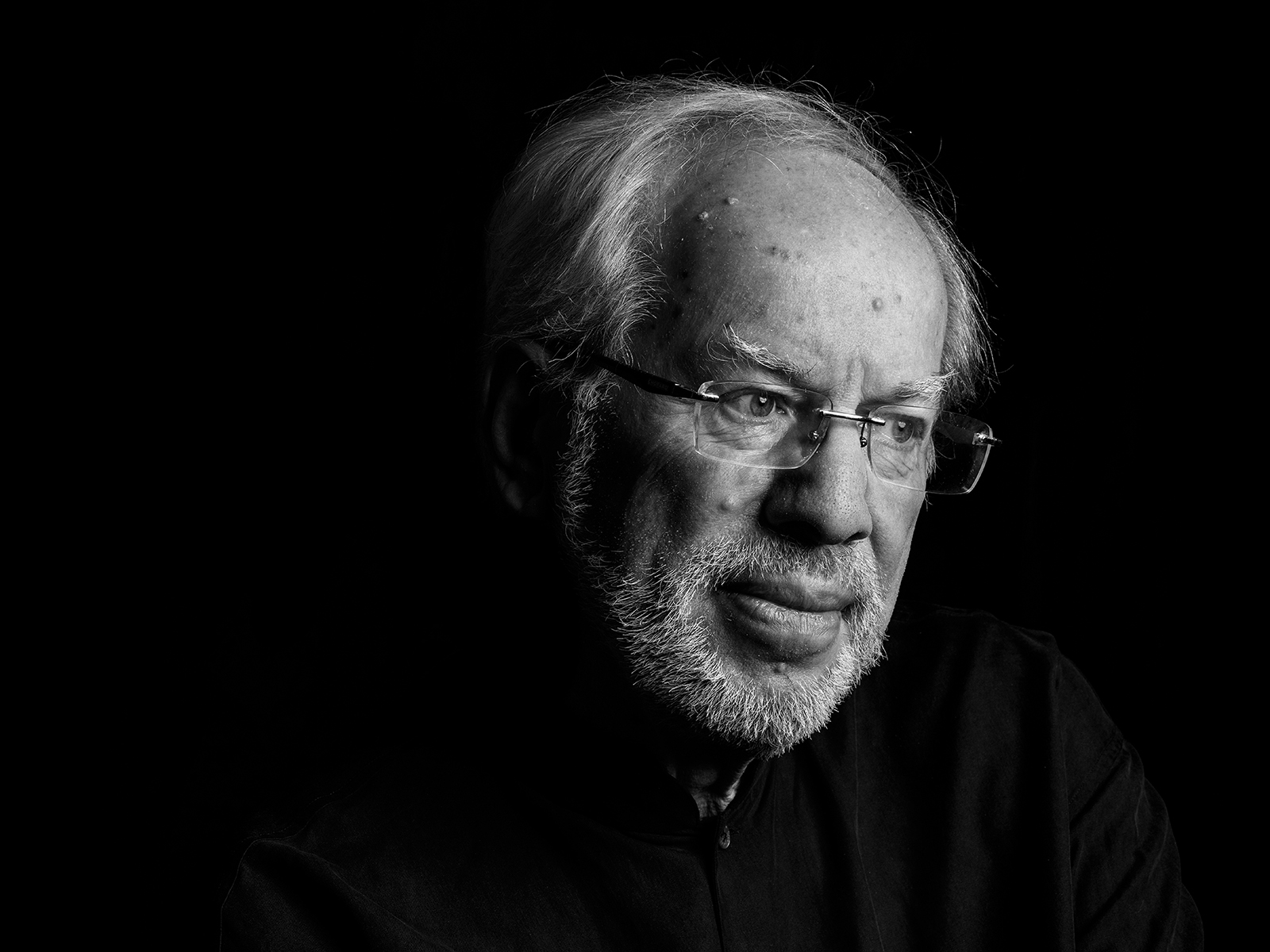 Portrait of violinist Gidon Kremer at home in Vilnius